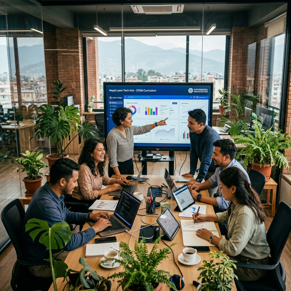 The Digital Nepal team at work in Kathmandu